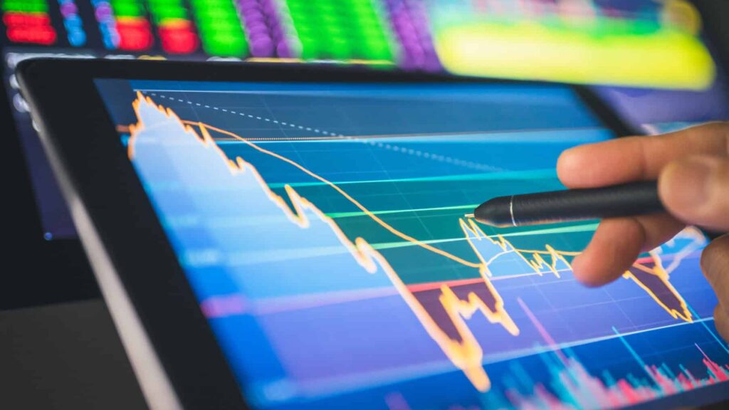 investor looks at volatility chart