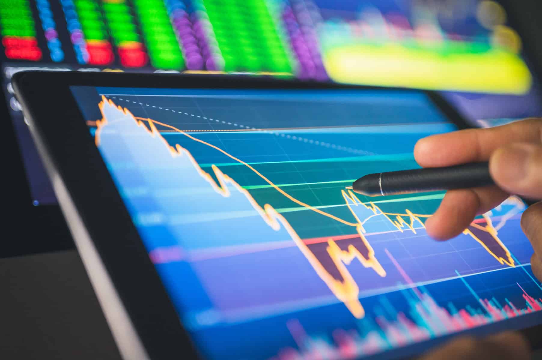 investor looks at volatility chart