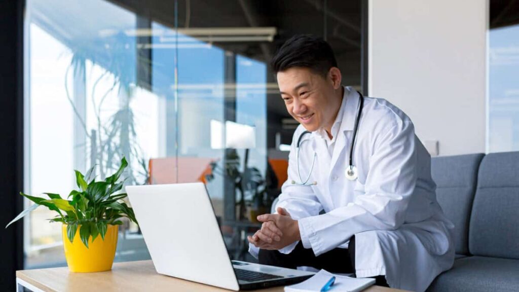 doctor uses telehealth