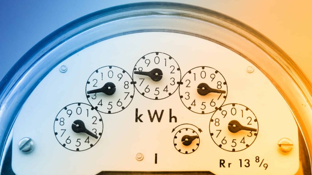 A meter measures energy use.